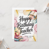 Personalized Happy Birthday Teacher Karte (Vorderseite/Rückseite Beispiel)