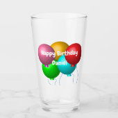 Personalized Happy Birthday Vibes Helium Balloons Glas (Vorderseite)