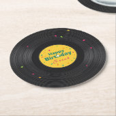 Personalized Happy Birthday Vinyl Record  Runder Pappuntersetzer (Angewinkelt)