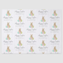 Personalized Happy Easter Bunny Watercolor