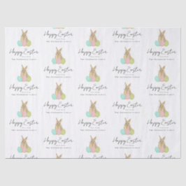 Personalized Happy Easter Bunny Watercolor Seidenpapier