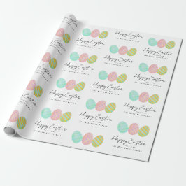 Personalized Happy Easter Eggs Watercolor Geschenkpapier