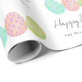 Personalized Happy Easter Eggs Watercolor Geschenkpapier (Rolleneckpunkt)