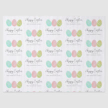 Personalized Happy Easter Eggs Watercolor