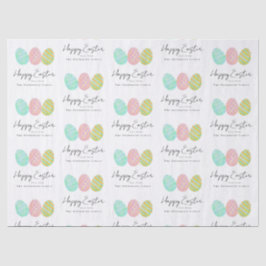 Personalized Happy Easter Eggs Watercolor Seidenpapier