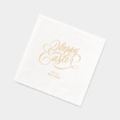 Personalized Happy Easter Elegant Typography Servietten Mit Folie (Links)