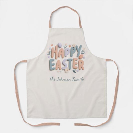 Personalized Happy Easter Family Apron Schürze (Vorderseite)