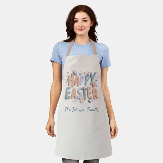 Personalized Happy Easter Family Apron Schürze (Getragen)