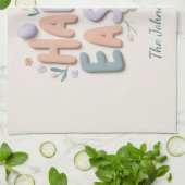 Personalized Happy Easter Family Kitchen Towel Geschirrtuch (Gefaltet)