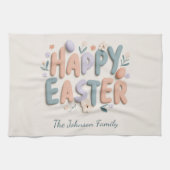 Personalized Happy Easter Family Kitchen Towel Geschirrtuch (Horizontal)
