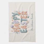 Personalized Happy Easter Family Kitchen Towel Geschirrtuch (Vertikal)