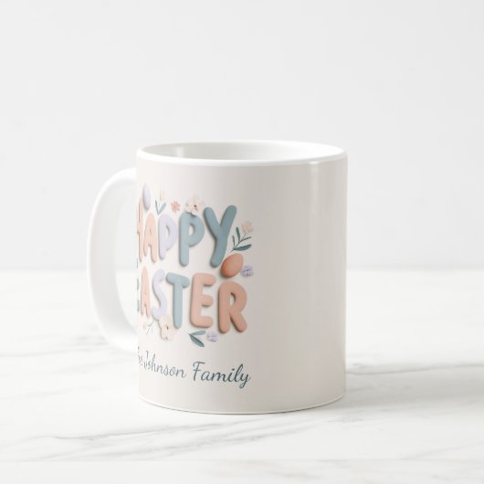 Personalized Happy Easter Family Mug Kaffeetasse (Vorderseite Links)