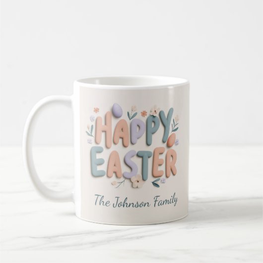 Personalized Happy Easter Family Mug Kaffeetasse (Links)