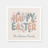 Personalized Happy Easter Family Napkins Serviette (Vorderseite)
