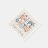 Personalized Happy Easter Family Napkins Serviette (Ecke)