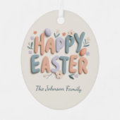 Personalized Happy Easter Family Ornament (Vorderseite)