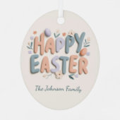 Personalized Happy Easter Family Ornament (Rückseite)