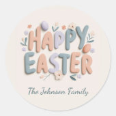 Personalized Happy Easter Family Stickers (Vorderseite)