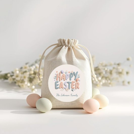 Personalized Happy Easter Family Stickers