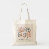 Personalized Happy Easter Family Tote Bag Tragetasche (Rückseite)