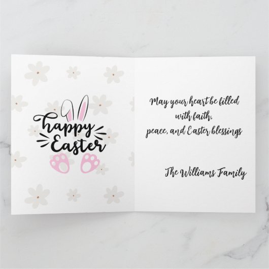 Personalized Happy Easter Folded Greeting Card Karte (Innenseite)