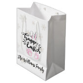 Personalized Happy Easter Gift Bag Mittlere Geschenktüte (Vorderseite Schrägansicht)