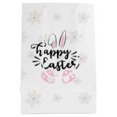 Personalized Happy Easter Gift Bag Mittlere Geschenktüte (Rückseite)