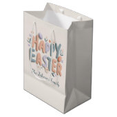 Personalized Happy Easter Gift Bag Mittlere Geschenktüte (Vorderseite Schrägansicht)