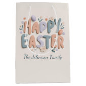 Personalized Happy Easter Gift Bag Mittlere Geschenktüte (Vorderseite)