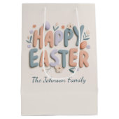 Personalized Happy Easter Gift Bag Mittlere Geschenktüte (Rückseite)