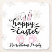 Personalized Happy Easter Paper Coaster Rechteckiger Pappuntersetzer (Vorderseite)