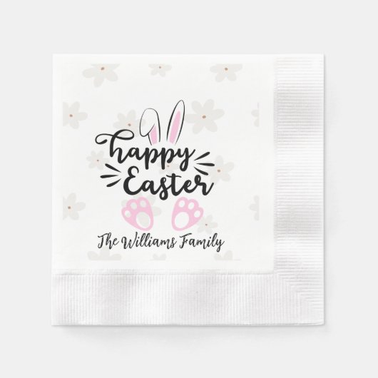 Personalized Happy Easter Paper Napkin Serviette (Vorderseite)