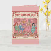 Personalized Happy Galentine's Day Pizza Card Karte (Gelbe Blume)