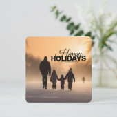 Personalized Happy Holidays Card Missing You Karte (Stehend Vorderseite)