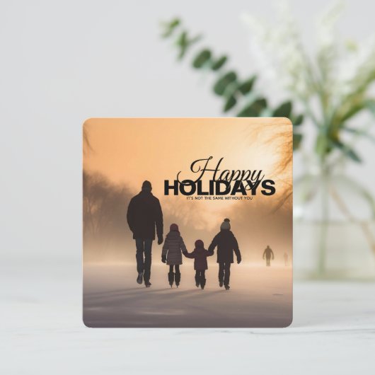 Personalized Happy Holidays Card Missing You Karte (Stehend Vorderseite)
