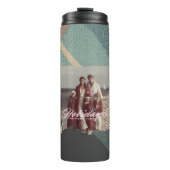  Personalized happy holidays family photo water Thermosbecher (Vorderseite)