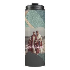  Personalized happy holidays family photo water Thermosbecher