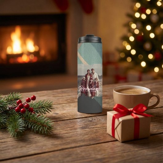  Personalized happy holidays family photo water Thermosbecher