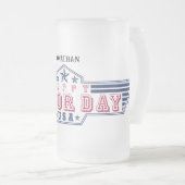 Personalized Happy Labor Day Mattglas Bierglas (VorderseiteRechts)