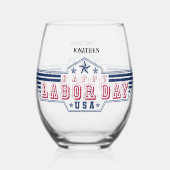 Personalized Happy Labor Day Weinglas Ohne Stiel (Vorderseite)