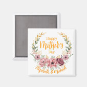 Personalized Happy Mother’s Day Floral Magnet (Vorderseite/Rückseite)