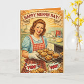 Personalized Happy Muffin Day Greeting Card Karte (Gelbe Blume)