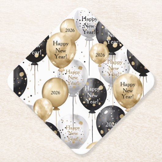 Personalized Happy New Year Party Untersetzer (Vorderseite)