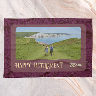 Personalized Happy Retirement Gifts for Mom Red Geschirrtuch