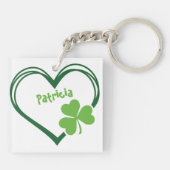 Personalized Happy St. Patrick's Day Acrylic  Schlüsselanhänger (Rückseite)