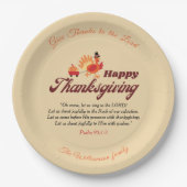 Personalized Happy Thanksgiving with Bible Verse Pappteller (Vorderseite)