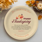 Personalized Happy Thanksgiving with Bible Verse Pappteller