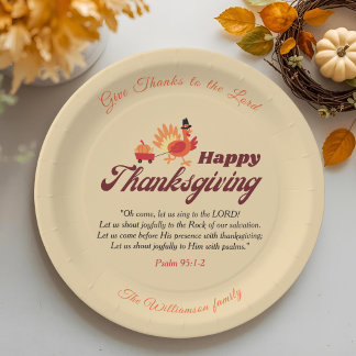 Personalized Happy Thanksgiving with Bible Verse  Pappteller
