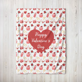 Personalized Happy Valentine’s Day Fleece Blanket
