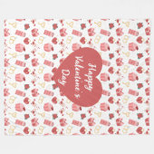 Personalized Happy Valentine’s Day Fleece Blanket (Vorderseite (Horizontal))